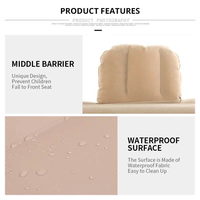 Car Seat Cover Back Set Air Inflatable Bed Universal Auto Mattress Outdoor Travel Soft Bedding Cover Air Pump Pillow Accessories (3)