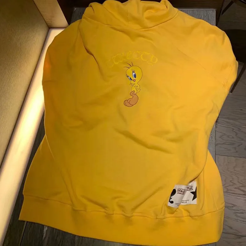 

2019 Autumn New Style Street Popular Brand Large Version of Hooded WOMEN'S Hoodie Couple Clothes Yellow Bird Hoodie Loose-Fit