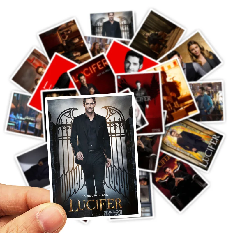 25 шт. классические телевизионные сериалы Lucifer Stickes Водонепроницаемая Виниловая наклейка для телефона чемодан с ковриком холодильник гитара Декор настенный