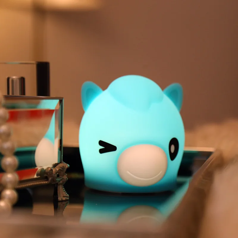 

Cross Border Horse Silicone Night Lamp USB Rechargeable Night Light Creative LED Light Cute Bedroom Bedside Table Lamp