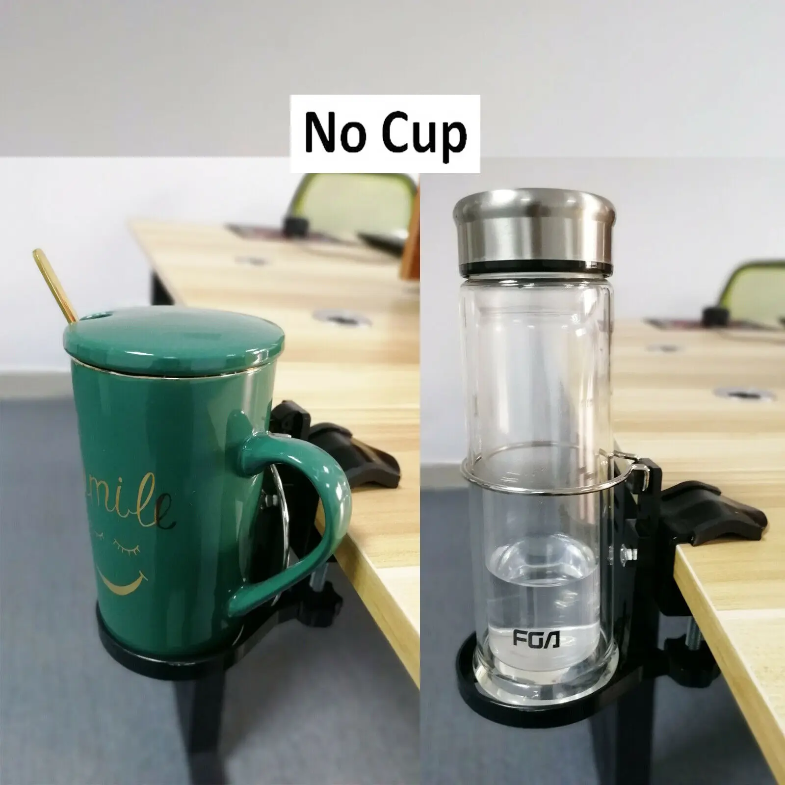 Home Office Table Desk Side Clip Water Drink Beverage Soda Coffee Mug Holder
