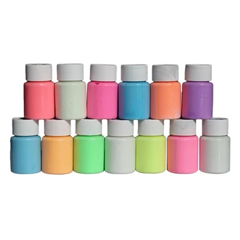 

1 Set/13 Pcs Luminous Paint Long Lasting Fluorescent Waterborne Painting Tools Drawing Pigment Paint for Shows Parties Festivals