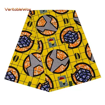 

African Fabric Ankara African Real Wax Prints Cotton Fabric Diamond Pattern BintaRealWax High Quality For Party Dress 24FS1354