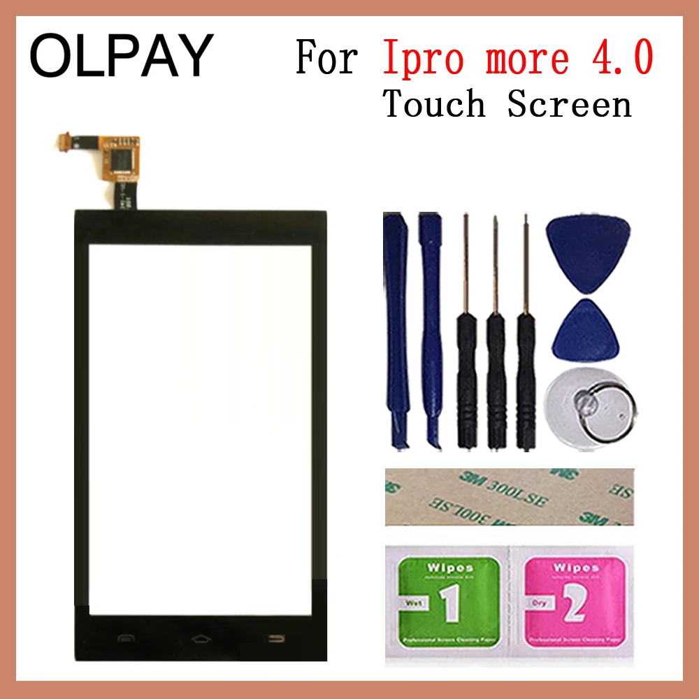 OLPAY 4,0 дюймов для Ipro more 4,0 Сенсорный экран дигитайзер Передняя стеклянная панель Датчик черный цвет Бесплатный клей+ салфетки