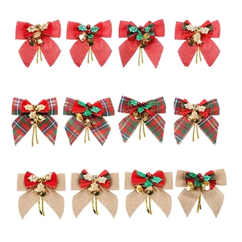

12Pcs Christmas Tree Bows Christmas Bows For Christmas Tree Ornaments Xmas Hanging Ornaments For Christmas Decoration