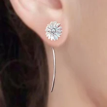 Романтические серьги цветы Подсолнух ювелирные изделия маленькие серьги-гвоздики для женщин изысканные уникальные свадебные серьги с кубическим цирконием подарки
