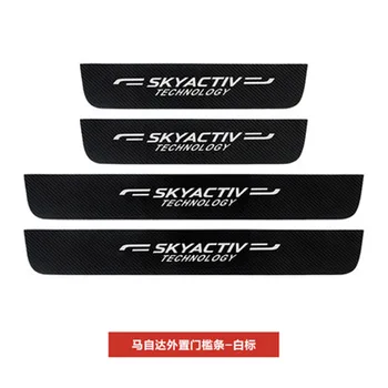 

high quality leather car Scuff Plate/Door Sill Door Sill Car Styling for for Mazda CX-5 cx5 Mazda3 Axela Accessories