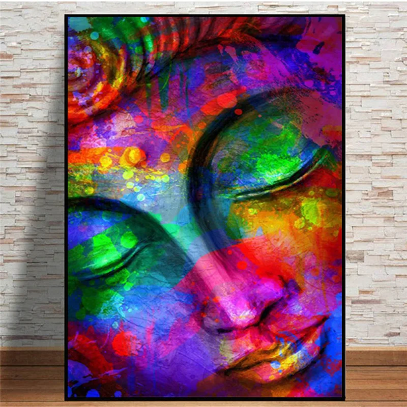 

Canvas Painting Buddha Colorful Posters and Prints Wall Art for Living Room Entrance Bedroom Decorative Pictures Home Decor