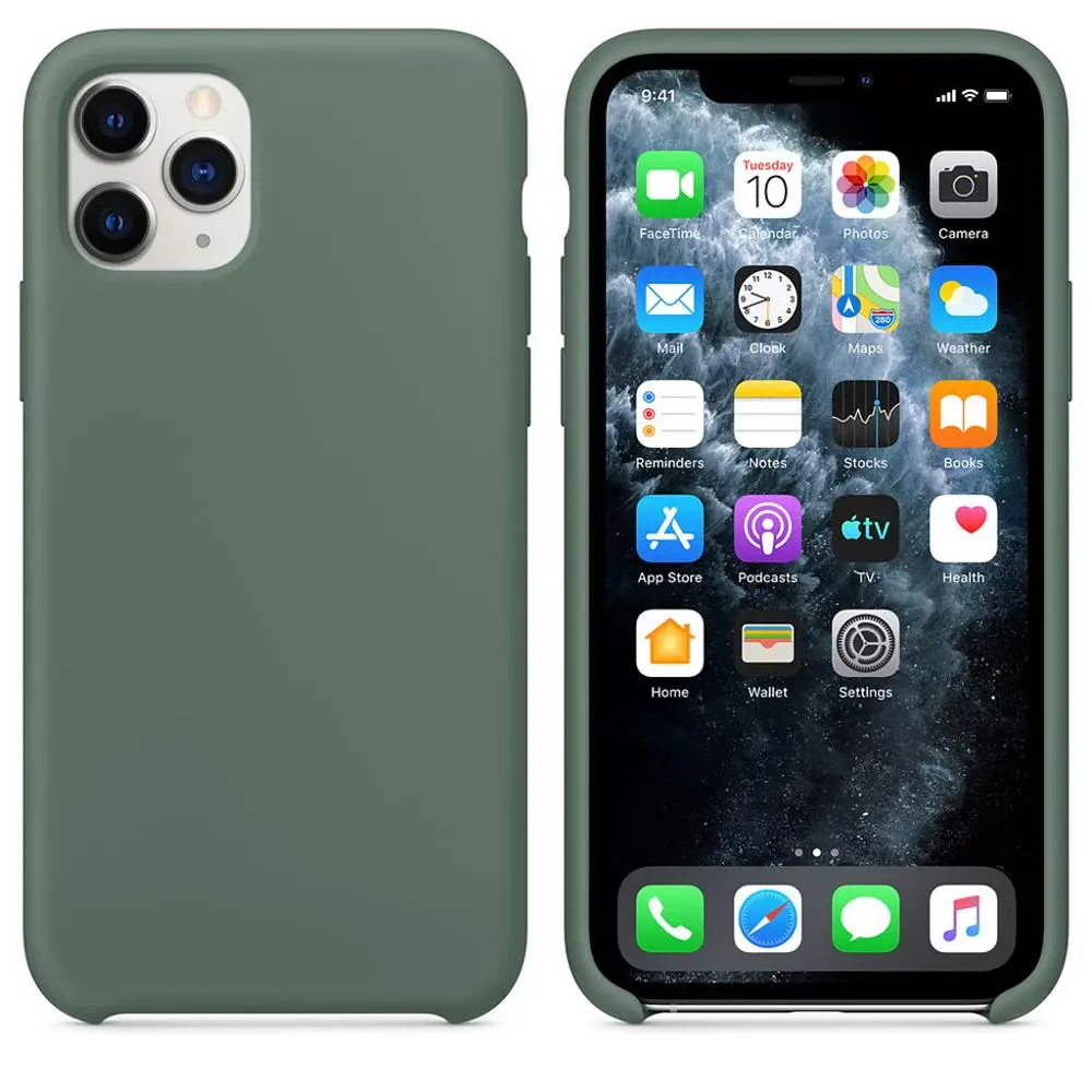 Жидкий силиконовый чехол, совместимый с iPhone 11 Pro/iPhone 11 Pro Max/iPhone 11, амортизирующий, превосходное прикосновение - Цвет: iPhone 11 Pro Max