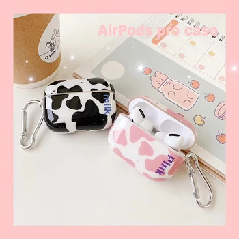 

Silicone Case bright Glossy pink milk Wireless charging Earphone soft Case For Apple Airpods 3 Pro Accessories Bluetooth cover