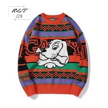 #Special Offers RLJT.JIN Fashion casual cute puppy pattern sweater Color Mosaic more irregular stripe pattern pullover men Cotton long sleeve #Special Offers RLJT.JIN Fashion casual cute puppy pattern sweater Color Mosaic more irregular stripe pattern pullover men Cotton long sleeve
