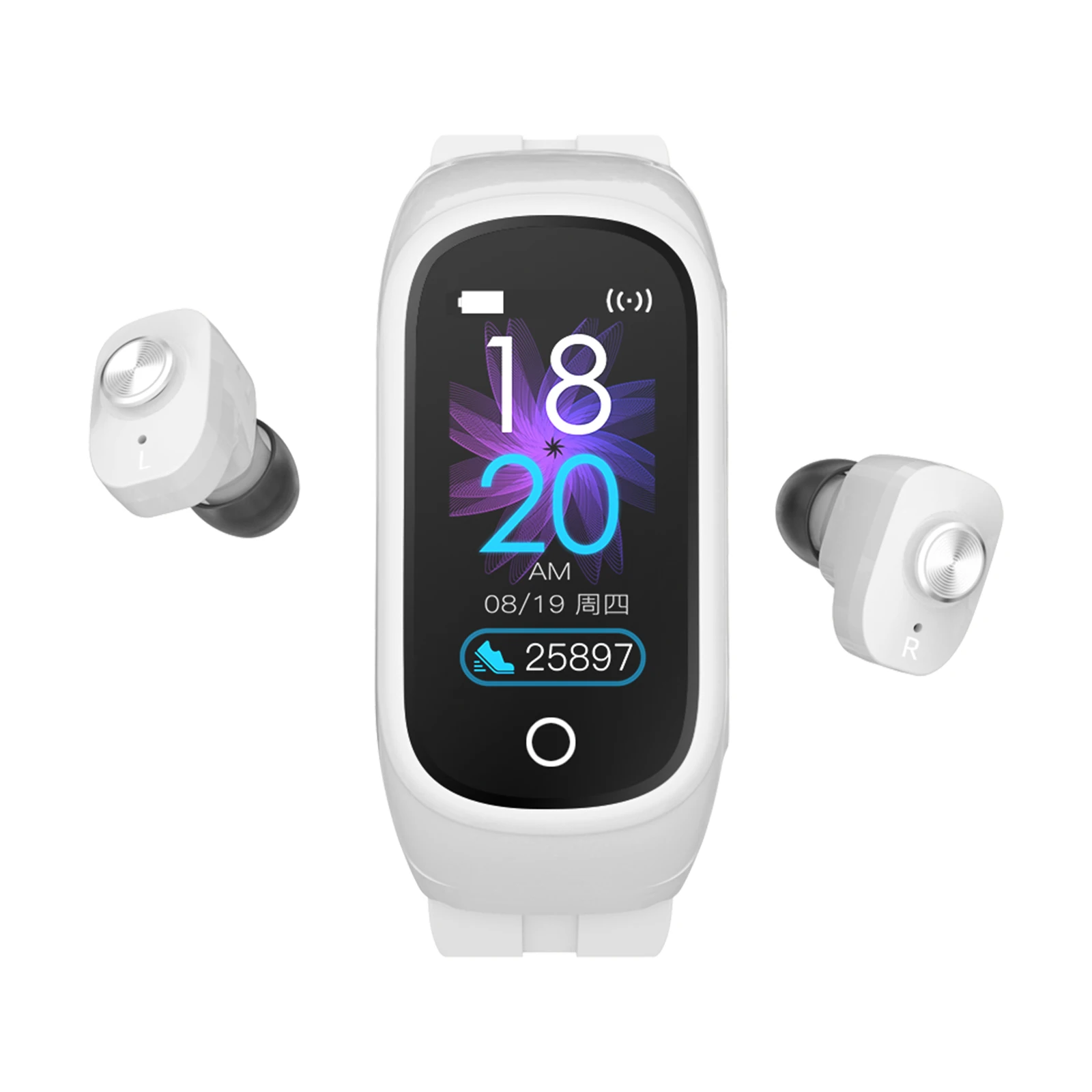 0.96inch 2-In-1 N8 Smart Watch TWS Earbuds Fitness Tracker BT 5.0 Music Headphones Heart Rate Blood Pressure Sleep Monitor