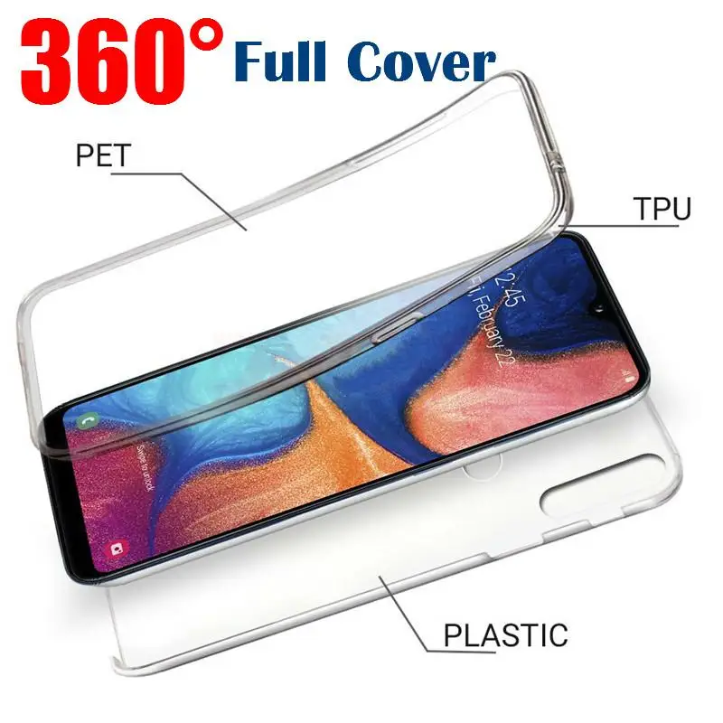 

360 Full Cover Phone Case For Samsung Galaxy A70 A60 A50 A40 A30 A20 A10 Galaxy S10 Plus S10E Note 8 9 10 Pro Soft Edge TPU Case