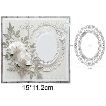 

Dish Shape 2pcs Oval Metal Cutting Dies Hollow Out Template Lace Scrapbooking Card Craft DIY Gift 2020 New