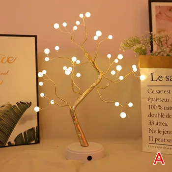 

LED Night Light Mini Christmas Tree Copper Wire Garland Lamp Kids Bedroom Decoration Lights Lighting Home decoration TP899