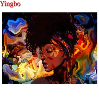 

2021 New diamond embroidery sale 5d diy diamond painting African Woman picture of rhinestones cross-stitch square/round stones