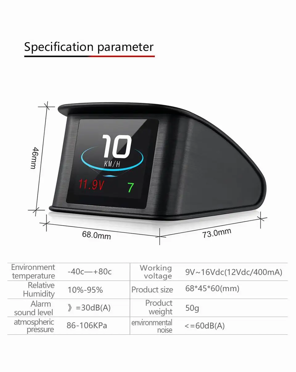 Velocímetro com Teste de Velocidadeup Teste de Sobrevelocidade Vjoy Carro Universal Head up Display Digital Gps Freio Alarme Tft Lcd T600 Hud 11 display digital gps velocímetro com teste de