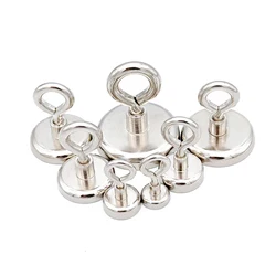 1PC Super Strong Neodymium Magnet Pot Fishing Salvage Magnets Neodymium Round Powerful Magnetic Hook Sea Fishing Magnet Searcher