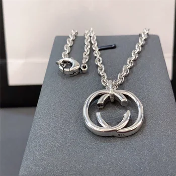 

100% 925 sterling silver alphabet necklace, charm original jewelry, give girlfriend a holiday gift