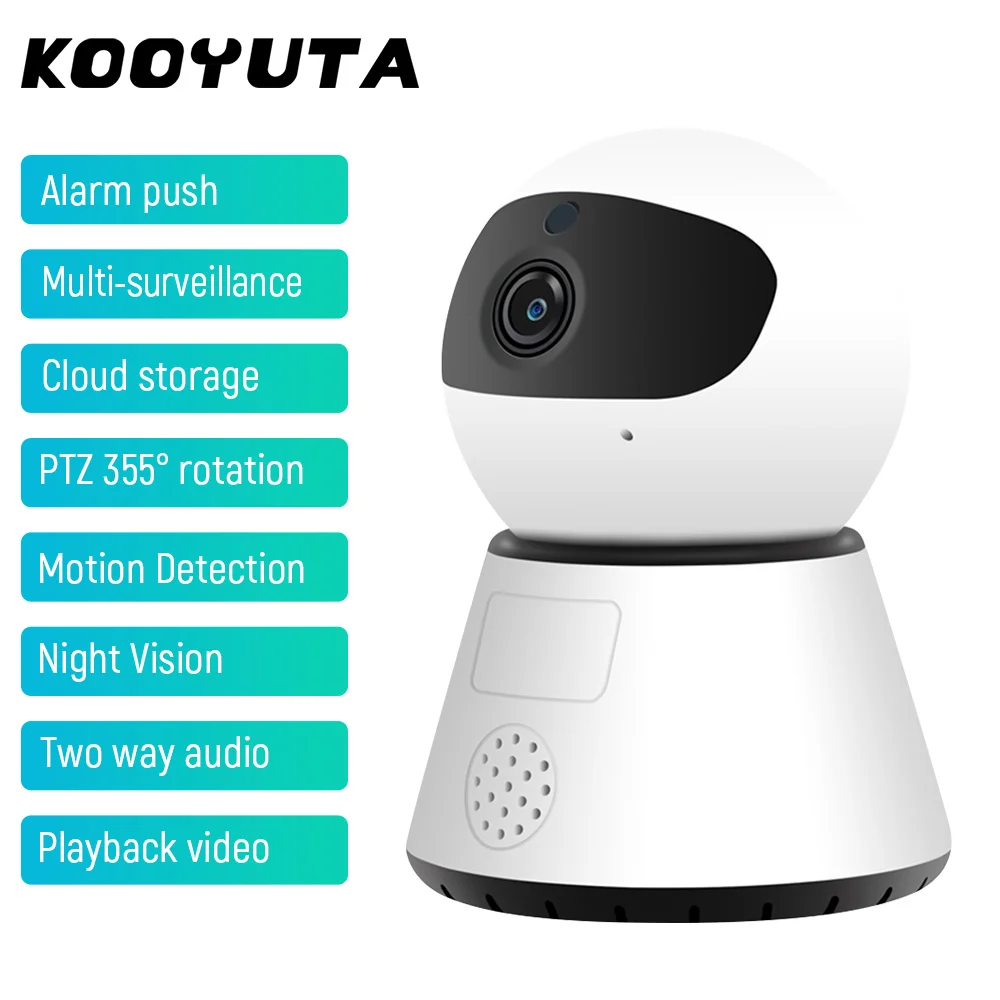 

720P PTZ Wifi Camera Two Way Audio Home 355°Rotation Multi-Surveillance Remote Control Video Review Wireless Security Camera