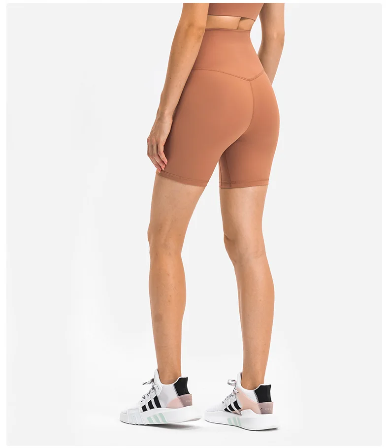 Solid Color Women Sports Shorts Sexy Printing Soft High Waist Fitness Yoga Short Cycling Train Gym Workout Tight Athletic Clothe