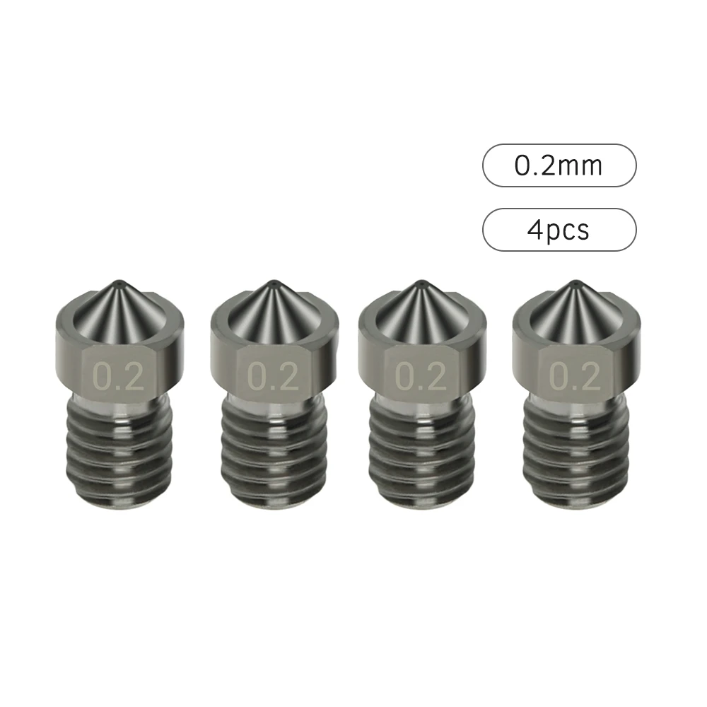4 шт сопла 3d принтер закаленная сталь сопла V6 сопла 1,0 мм/0,4 мм для 1,75 мм нити для 3d принтера части