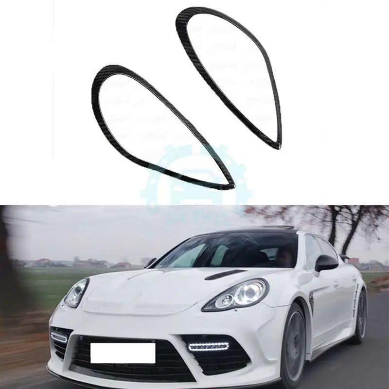 Car modification Car accessories Lamp Eyebrow Headlight Cover For Porsche Panamera 2010-2013 Carbon Fiber Refit