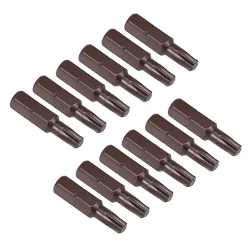 

uxcell 12pcs 25mm Long 1/4" Hex Shank T25 Torx High Quantity Screwdriver Bits S2 High Alloy Steel