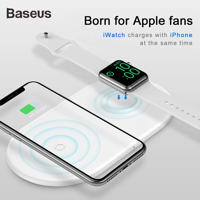 Baseus 2 в 1 QI Беспроводное зарядное устройство для iPhone X XS Max XR Apple Watch 4 3 2 Quick Charge 3,0 Беспроводная зарядная площадка быстрое зарядное устройство