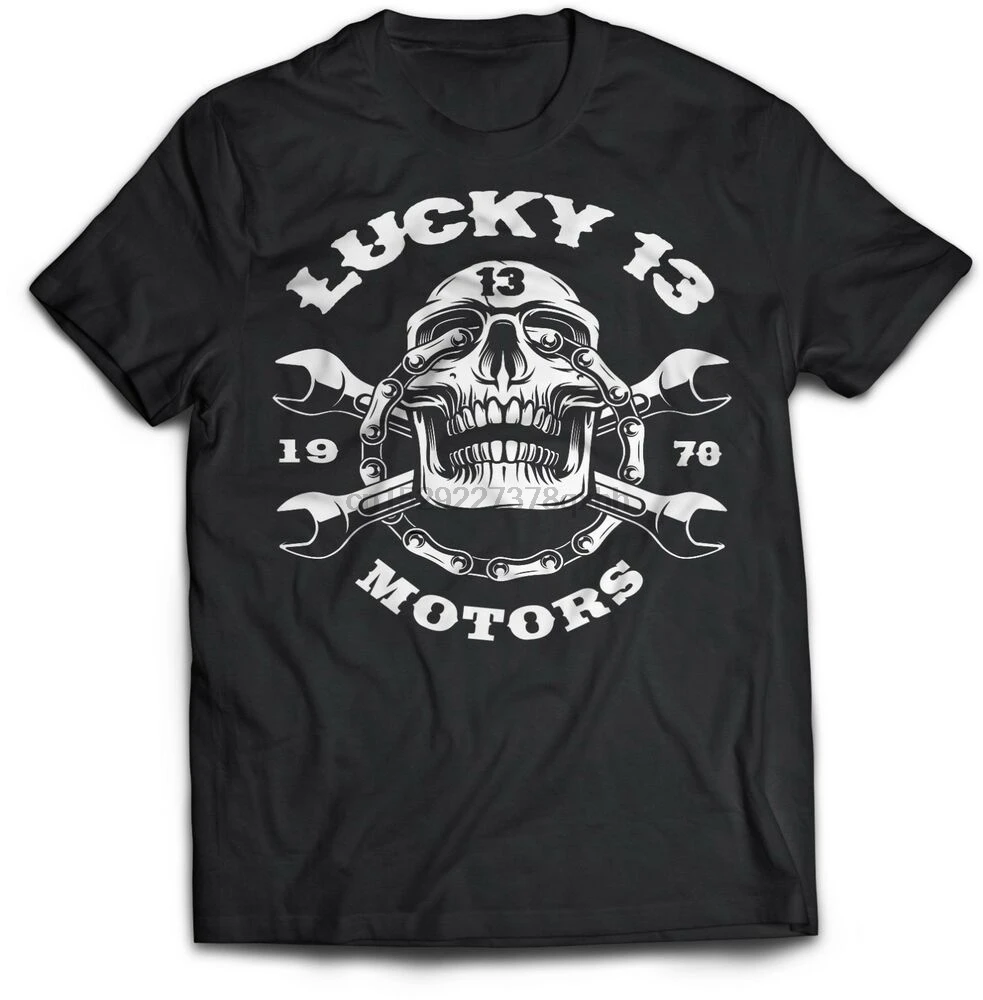 Мотоциклетная футболка lucky 13 с черепом Маленький до 5xl |