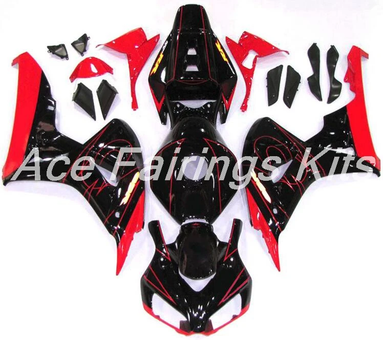 Топ литья под давлением ABS полный обтекатель комплект Подходит для Honda CBR1000RR 06 07 2006 2007 1000RR Обтекатели набор черный красный линия
