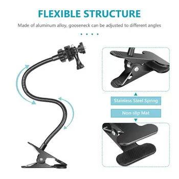 

Neewer Flexible Gooseneck Webcam Stand Jaws Clamp Desk Mount For Logitech Webcam C925e C922x C922 C930e C930 C920 C615 Brio 4K
