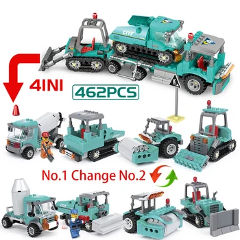 

462pcs City Engineering Truck Building Blocks Compatible Excavator Bulldozer Creator Bricks Construction Toys For Child