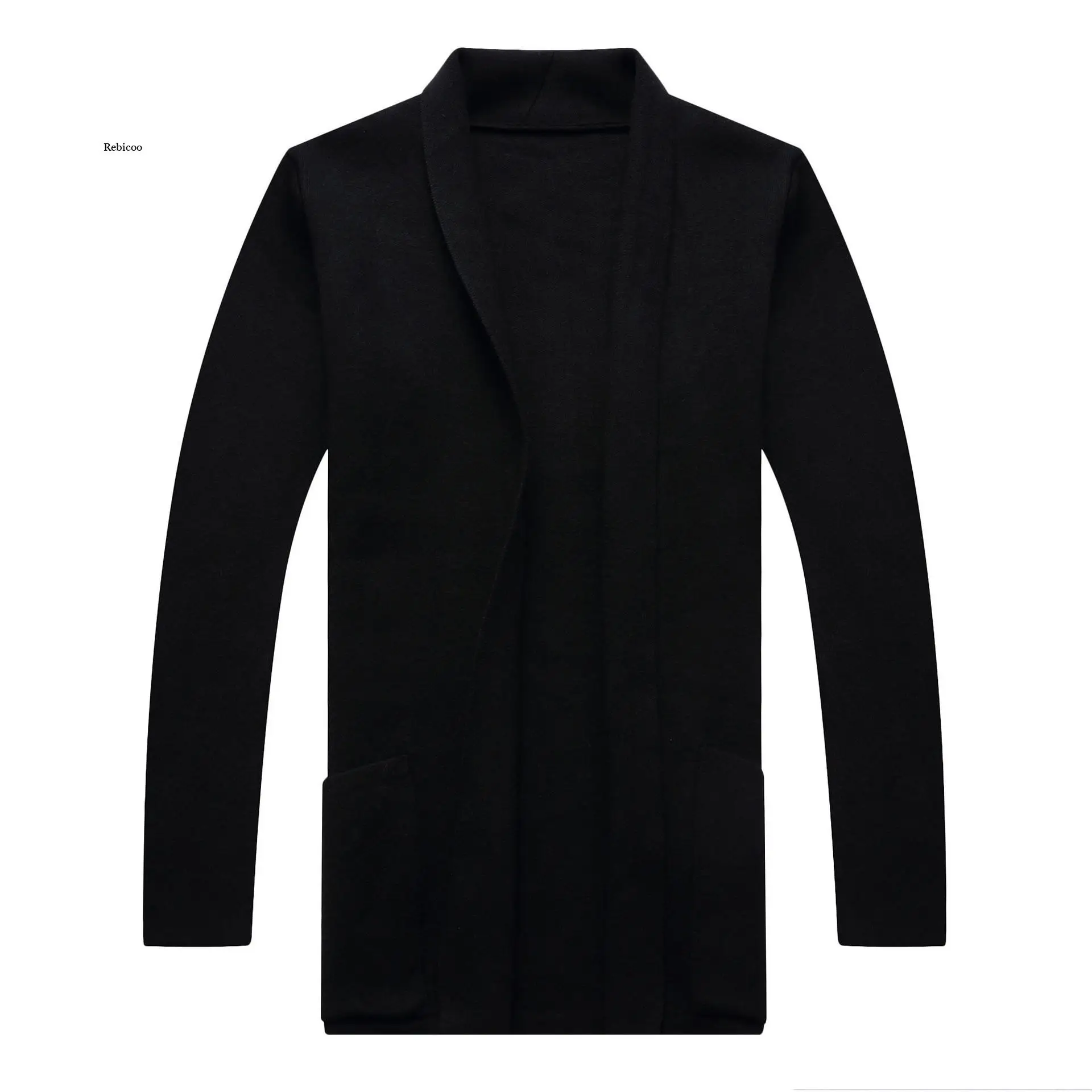

Men Sweater Coats Fashion Autumn Slim Long Solid Color Knitted Jacket Fashion Men's Casual Sweater Cardigan Coats New