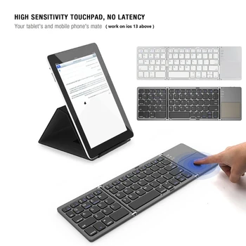 

1Pc Mini Folding Wireless Bluetooth Keyboard Rechargeable Keypad with Touchpad Mini Keyboard for IOs/android/Windows Tablet