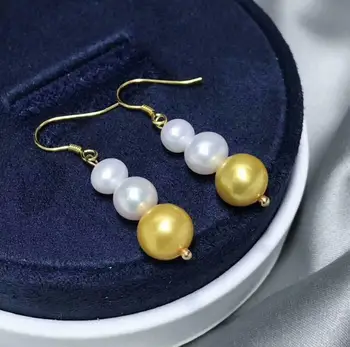 

fine south sea jewelry white gold 6-11mm pearl dangle earring