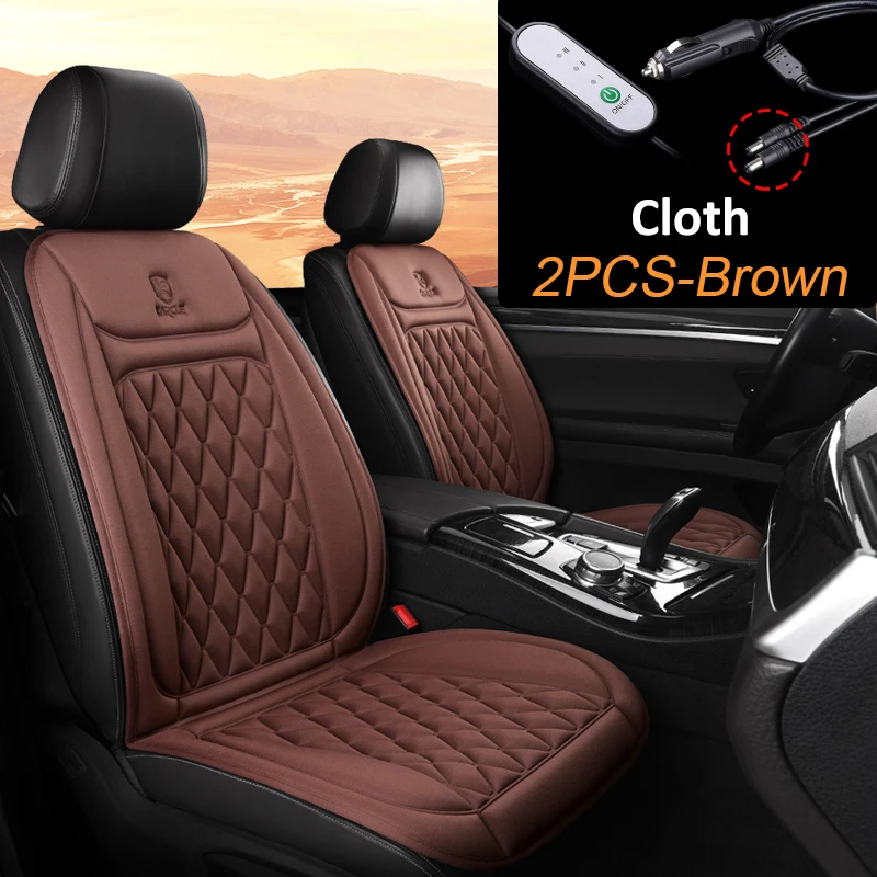 Heated Car Seat Cushion Covers - Fast Heating Universal Seat Cover Heater (Set of 2)