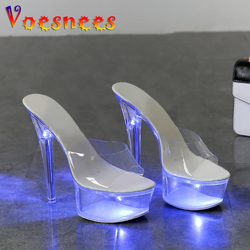 Slippers Woman Clear Shoes Light Up 