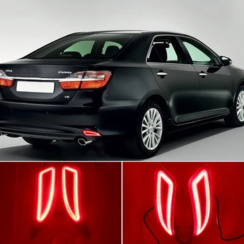 

CSCSNL 2PCS LED Rear Bumper Reflector For Toyota Camry 2015 2016 Tail Brake Fog Parking Warning Lamp Turn Signal Light