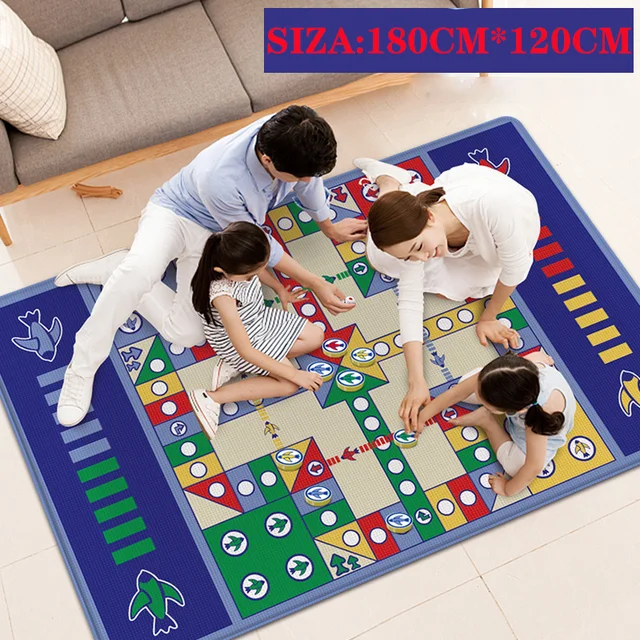 1set New Design Kids Carpet Ludo Board Game Mat for Children Portable Travel Children Toy Chess Family And Party Games 1