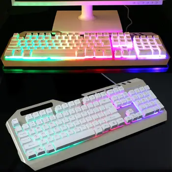 

USB Colorful Rainbow LED Backlit Wired Esport Gaming Keyboard For Laptop/ Notebook/ Desktop PC