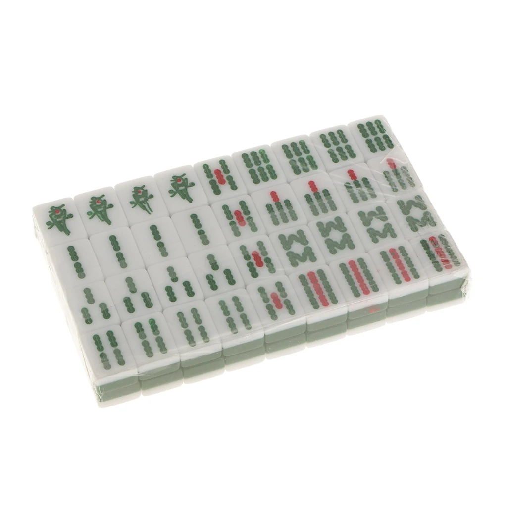 Mini Mahjong Tile Set Travel Board Game Chinese Traditional Game Green ML006
