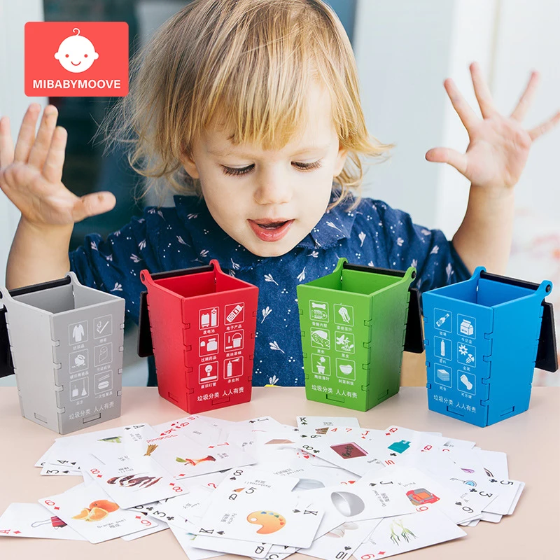 

Wooden Garbage Classification Children's Learning Early Education Toys Parent-Child Interactive Tablegame Party Card Game