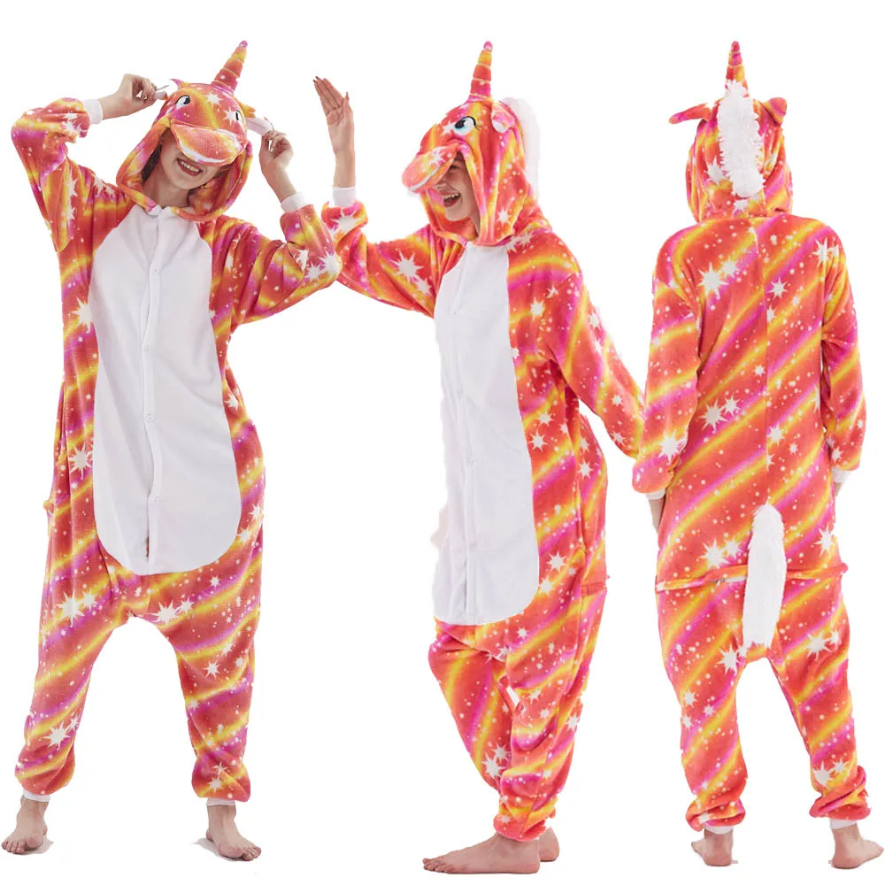Одежда для сна для мальчиков и девочек; зимняя фланелевая теплая Пижама с единорогом; карнавальные вечерние пижамы; Забавный костюм животного; толстовка с капюшоном для детей; комбинезон с пандой