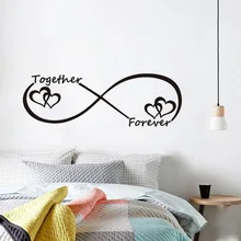 Крест-граница стиль Любовь День Святого Валентина английский Вместе навсегда спальня резные наклейки на стену FX1008