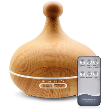 

400Ml Wood Grain Aromatherapy Machine Aromatherapy Humidifier Household Aromatherapy Lamp(UK Plug)