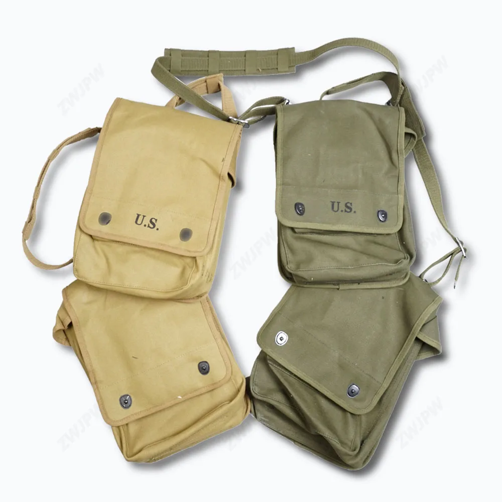 US Map Case Shoulder Bag Canvas Khaki WW2 Reproduction