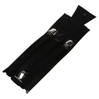 

Men Women Clip, Elastic Straps Y-shaped Solid Straps 2.5 * 100 cm Adjustable Black Unisex