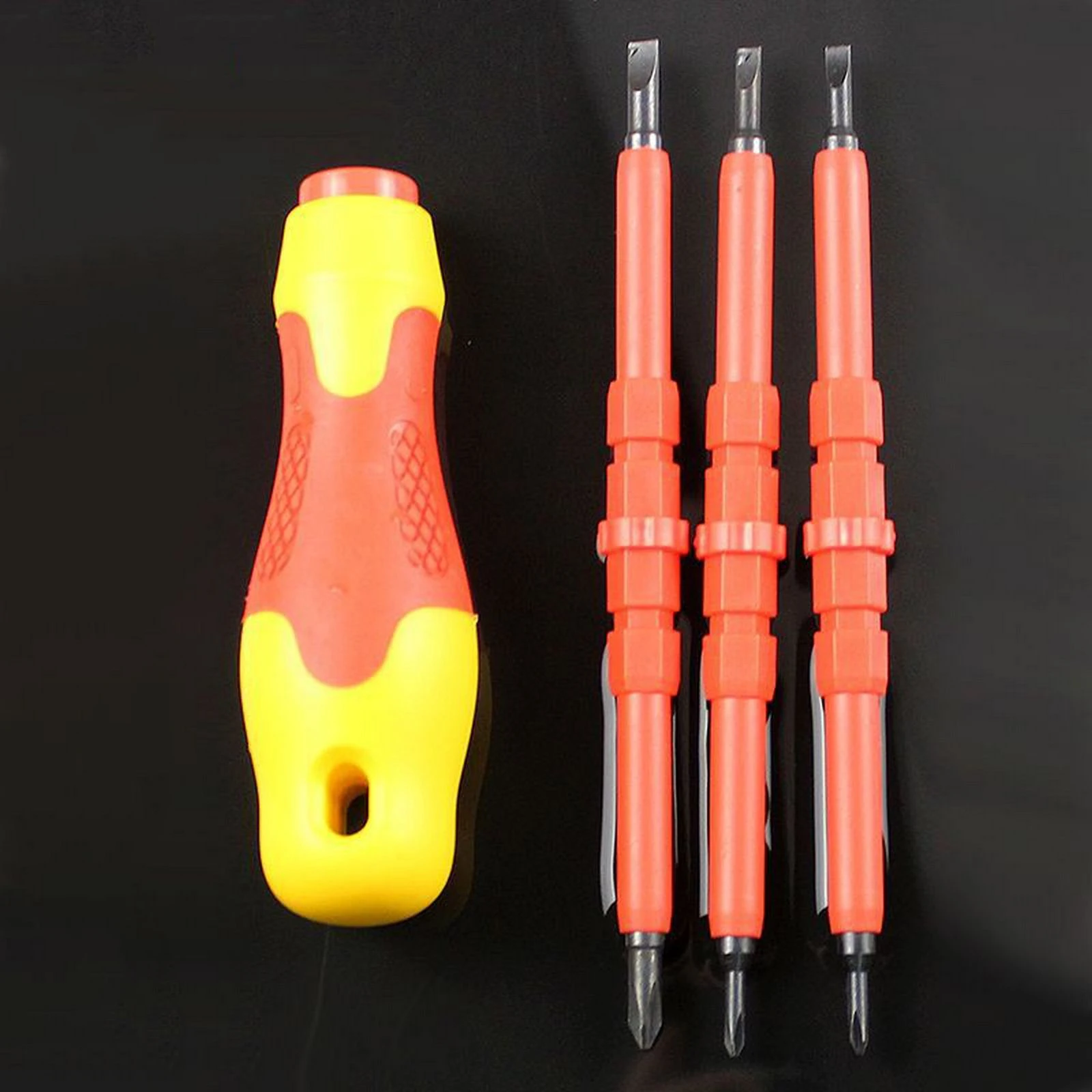 4pcs Insulated Screwdriver Set Magnetic Bit Phillips Slotted Screwdrivers for Electrician Hand Tools Repair | Инструменты