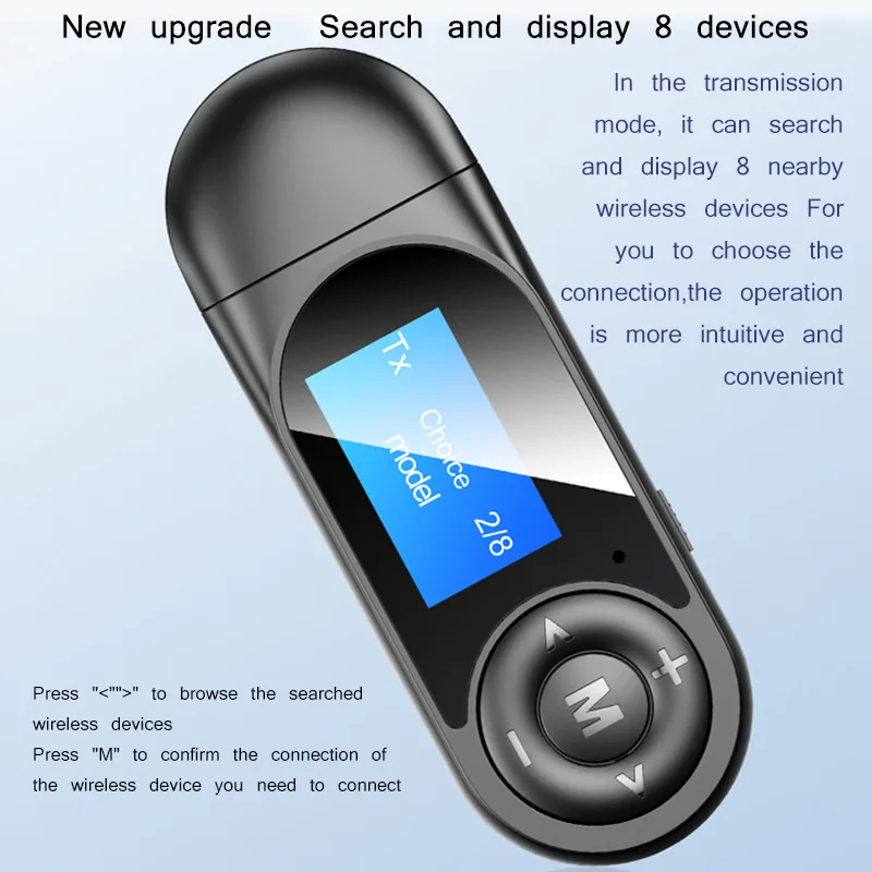 2020 Многофункциональный ЖК-экран Bluetooth приемник передатчик 3 5 мм аудио ПК адаптер